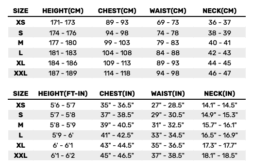 2026 DC Shoes Mens Tops  Size Chart